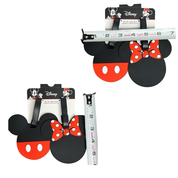Disney Mickey & Minnie Mouse Luggage Tags Set of 2 - Picture 13 of 13